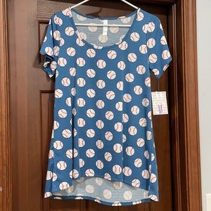 Lularoe Classic Tee with baseball print